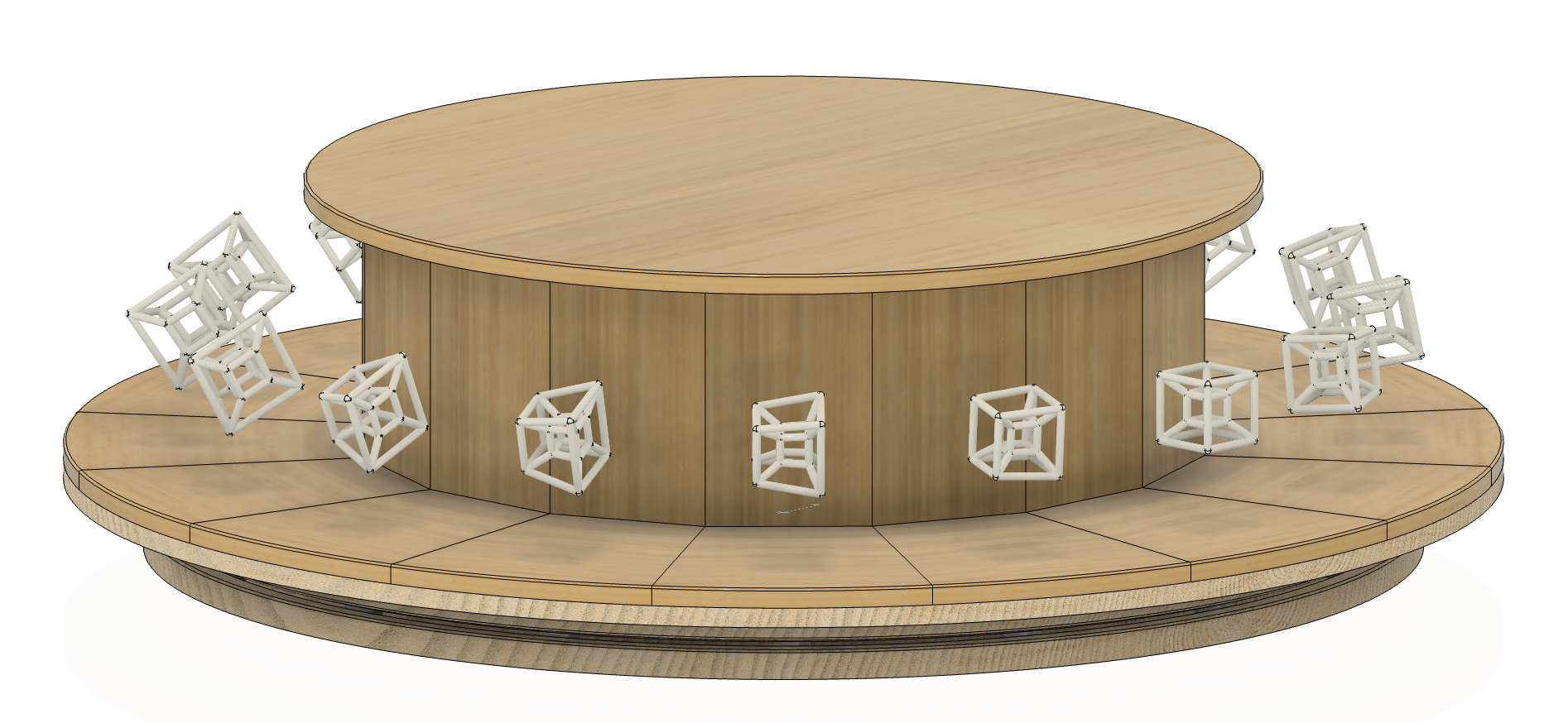A 3D render of the Hypercube zoetrope design.